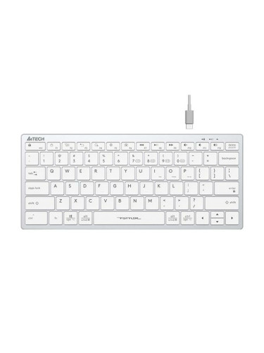 Клавиатура A4tech FBX51C FSTyler Grayish White, безжична, Bluetooth/Wireless, бутони с нисък профил, свързване едновременно с до 4 устройства, кирилизирана, бяла