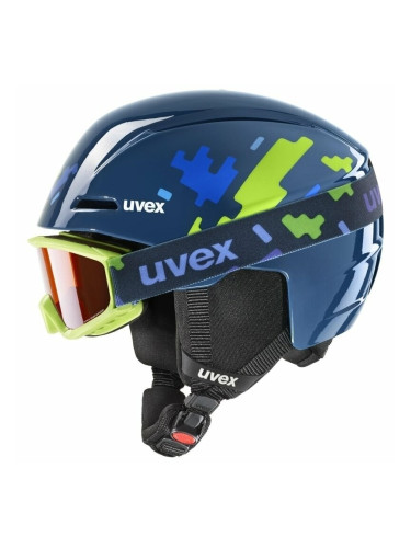 UVEX Viti Set Junior Blue Puzzle 46-50 cm Каска за ски