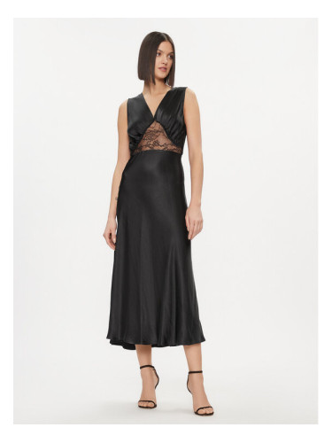Please Коктейлна рокля A1XQXP1000 Черен Regular Fit