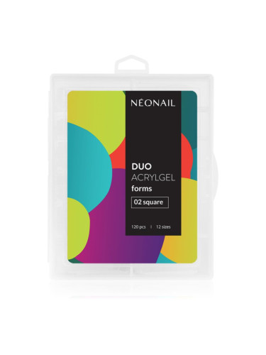 NEONAIL Duo Acrylgel Forms шаблони за нокти тип 02 Square 120 бр.