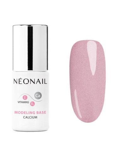 NEONAIL Modeling Base Calcium основен лак за нокти с гел с калций цвят Luminous Pink 7,2 мл.