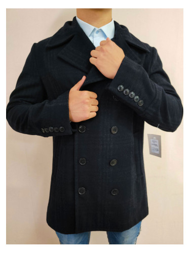Мъжко елегантно палто в тъмносин цвят Mizia