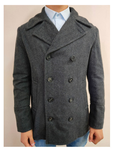 Мъжко стилно палто в тъмносив цвят Mizia