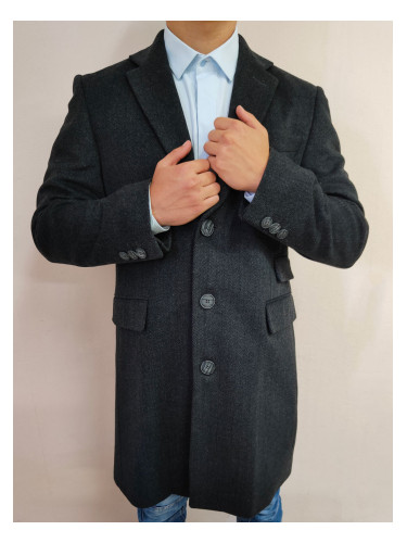 Мъжко елегантно палто в тъмносив цвят Bitsiani