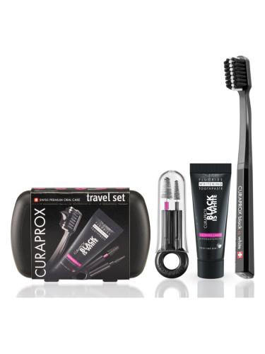 Curaprox Travel Set Black is White комплект за пътуване за зъби, език и венци