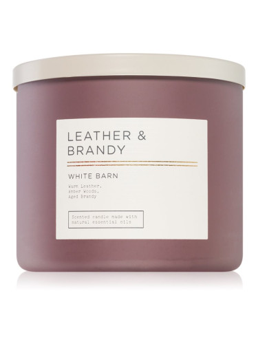Bath & Body Works Leather & Brandy ароматна свещ 411 гр.