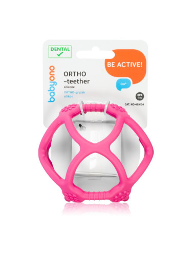 BabyOno Be Active Ortho Teether гризалка за деца от раждането им Pink 1 бр.