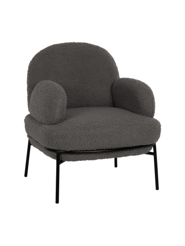 Кресло букле цвят сив-черен