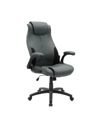 Мениджърски стол цвят сив антик-черен