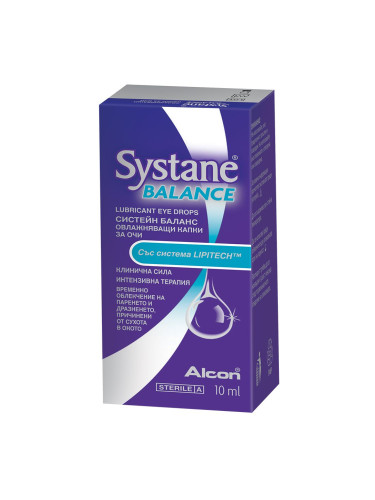 Systane Balance Капки изкуствени сълзи за сухи и зачервени очи 10 ml