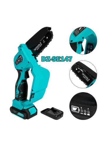 Мини акумулаторна резачка за клони DETOOLZ DZ-SE147, 18V, 2Ah, 11 см, 1/4"