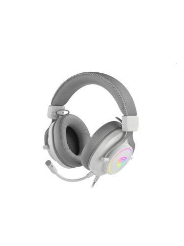 Слушалки Genesis Neon 750 RGB, микрофон, RGB подсветка, 3.5 mm jack, USB, бели