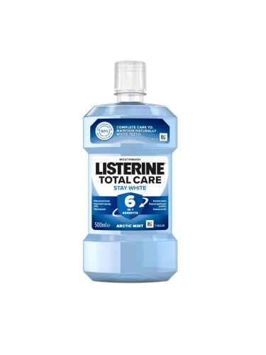 Listerine Total Care Stay White Mouthwash 6 in 1 Вода за уста 500 ml