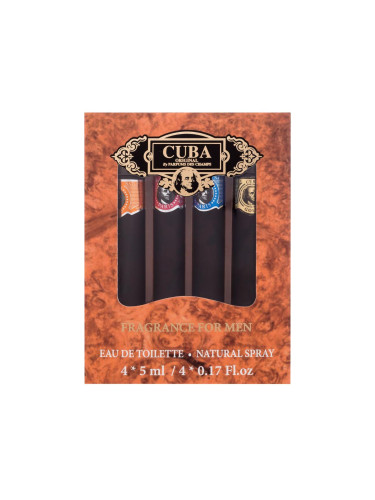 Cuba Set Miniatures Подаръчен комплект EDT Gold 5 ml + EDT Blue 5 ml + EDT Orange 5 ml + EDT Red 5 ml