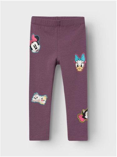 Purple girly patterned leggings name it Jerassa Minnie - Girls