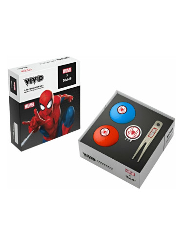 Volvik Marvel Spider Man 2 Pack Golf Balls Plus Marker and Pitchfork