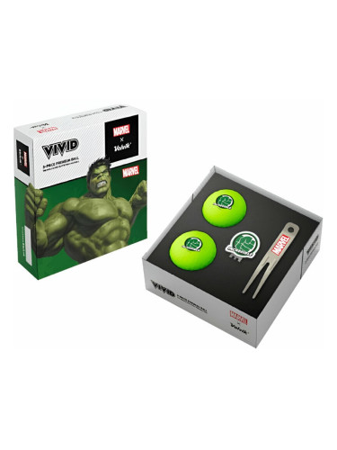 Volvik Marvel Hulk 2 Pack Golf Balls Plus Marker and Pitchfork
