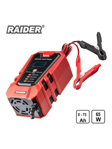 Зарядно за акумулатори, инверторно, 12V, 75Ah, RAIDER RD-BC18