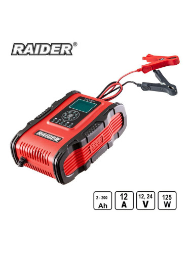Зарядно за акумулатор, инверторно, 12/24V, 200Ah, RAIDER RD-BC19