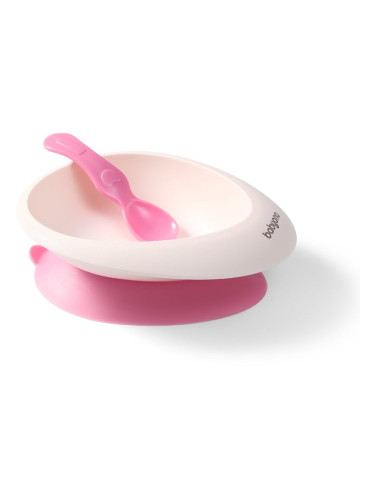 BabyOno Be Active Bowl with a Spoon комплект за хранене Pink 6 m+ 1 бр.