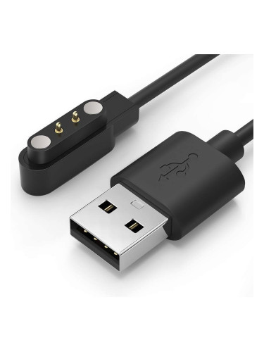 Безжично магнитно зарядно за смарт часовник/гривна MBX 1 с USB кабел, Черен