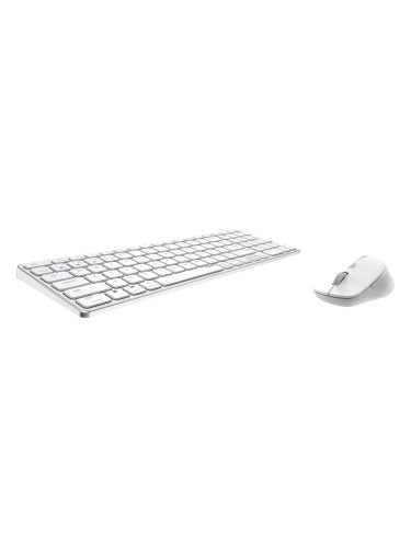 Комплект клавиатура и мишка RAPOO 9700M, Multi mode, Bluetooth, 2.4Ghz, Безжичен, Бял