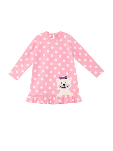 Denokids Teddy Bear Baby Girl Polka Dot Pink Dress