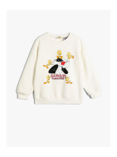 Koton Sweatshirt Looney Tunes Printed Licensed Long Sleeve Crew Neck Ribbed