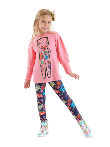 mshb&g Floral Cat Girl Kids Tunic Leggings Set