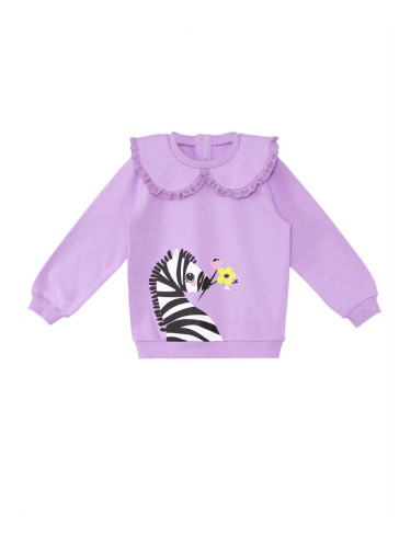 Denokids Zebra Baby Girl Lilac Sweatshirt