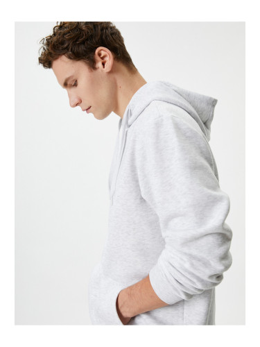 Koton Hooded Sweatshirt Kangaroo Pocket Detail Long Sleeve