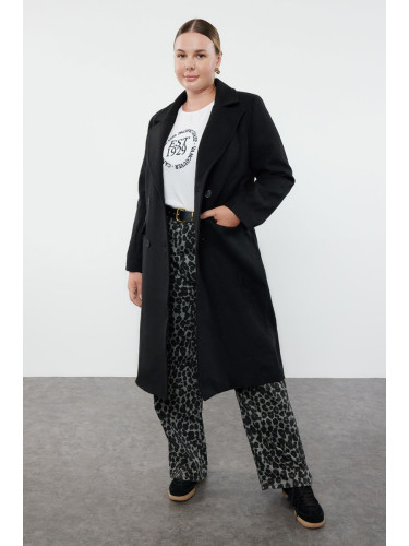 Trendyol крива черен джоб клапа каше палто