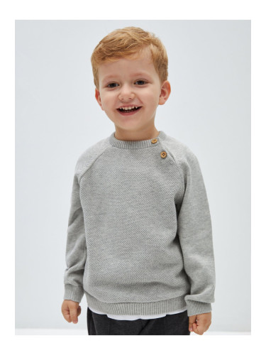 LC Waikiki Resort Collar Long Sleeve Printed Baby Boy Sweater and Trousers 2-Set