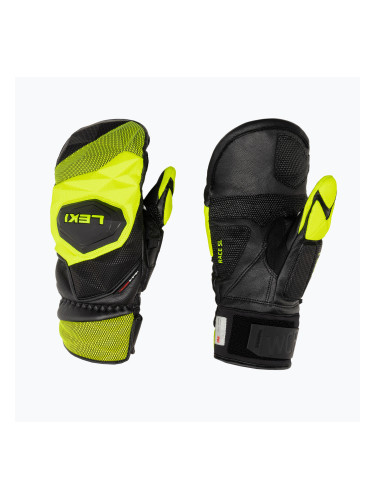 Мъжки ски ръкавици LEKI WCR Venom SL 3D Mitt black ice/lemon