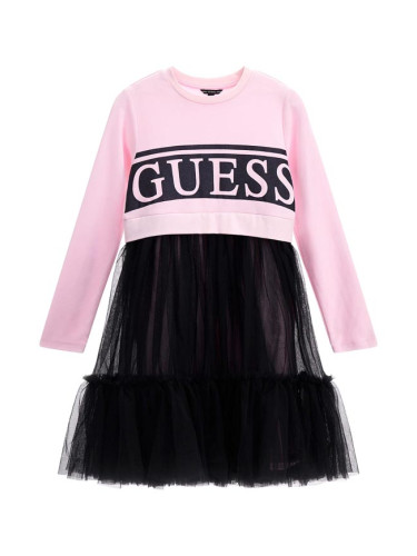 Детска рокля с тюл в черно Guess