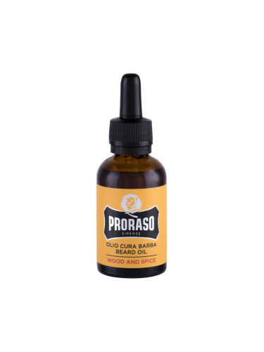 PRORASO Wood & Spice Beard Oil Олио за брада за мъже 30 ml увредена кутия