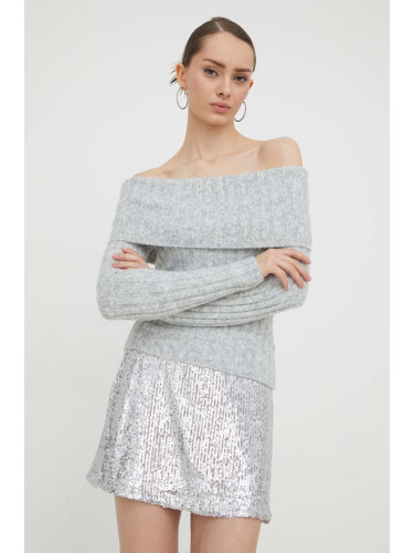 Пуловер Abercrombie & Fitch дамски в сиво