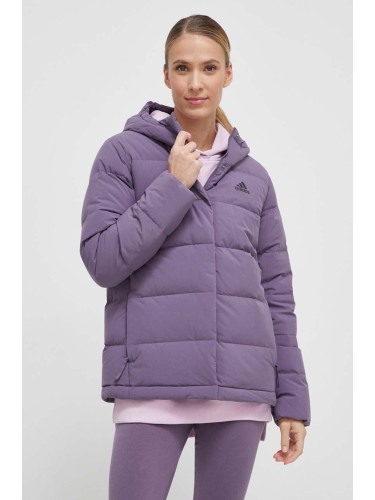 Пухено яке adidas в лилаво зимен модел