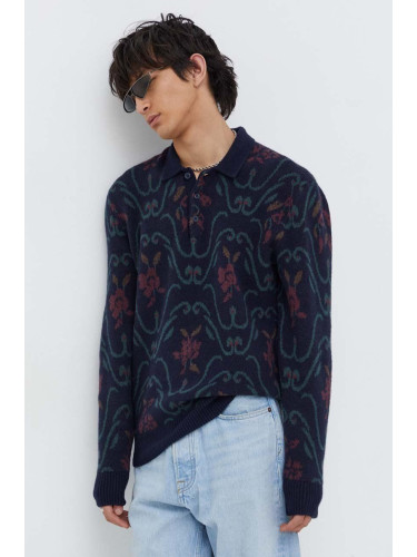 Пуловер Abercrombie & Fitch мъжки в тъмносиньо
