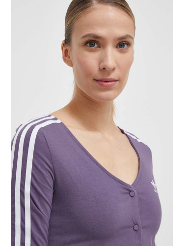 Блуза с дълги ръкави adidas Originals в лилаво