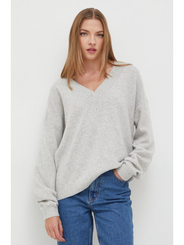 Пуловер Hollister Co. дамски в сиво