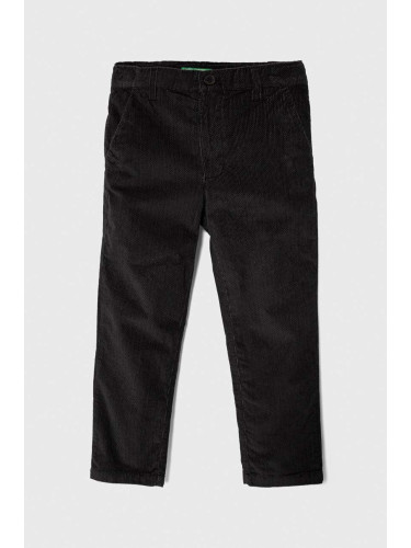 Детски панталон United Colors of Benetton в черно с изчистен дизайн