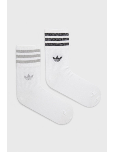 Чорапи adidas Originals (2 чифта) HC9561  (2-pack) дамски в бяло HC9561