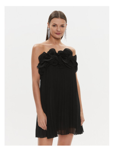 ViCOLO Коктейлна рокля TR1116 Черен Regular Fit