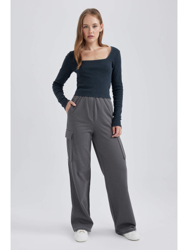 DEFACTO Cargo Jogger Thick Sweatshirt Fabric Pants