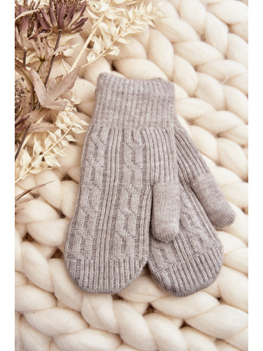 Warm women's one-finger gloves, grey