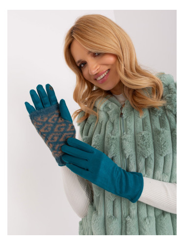 Turquoise two-piece winter gloves
