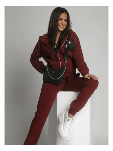 Women's burgundy insulated tracksuit