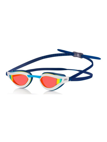 AQUA SPEED Unisex's Swimming Goggles Rapid Mirror White/Navy Blue Pattern 51