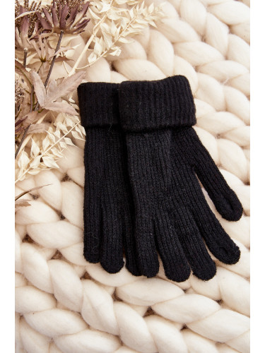 Women's smooth gloves black